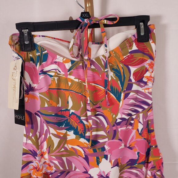 Profile by‎ Gottex Tropikaia Tie Front One Piece Swimsuit SZ 12 NWT - Picture 6 of 8